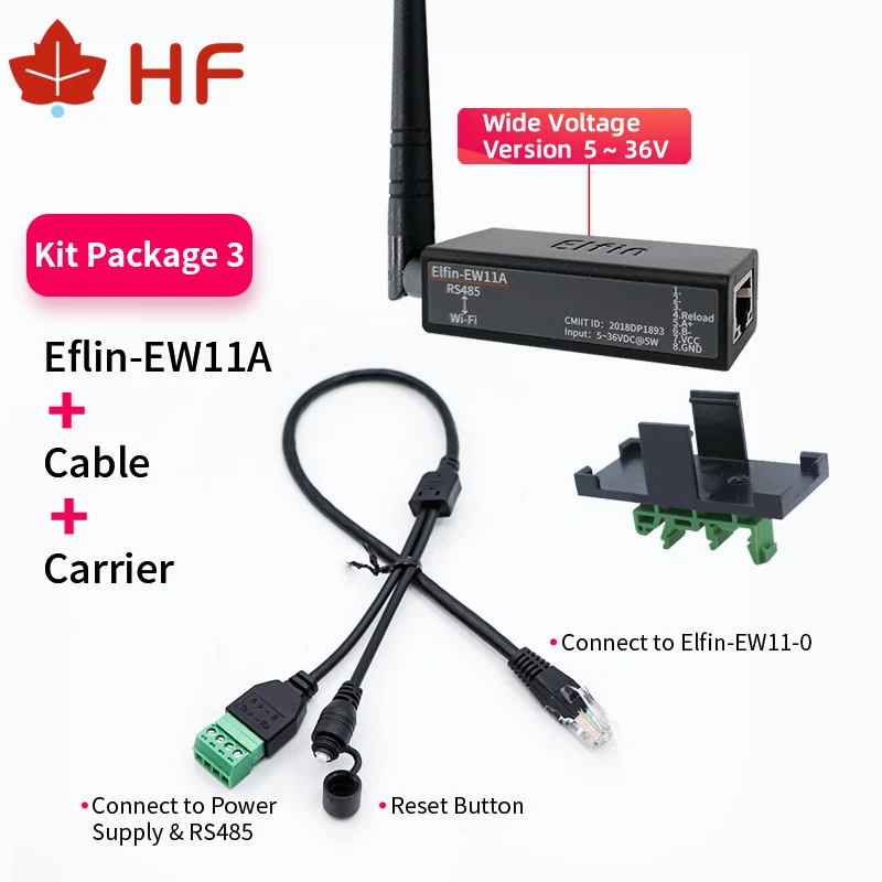 Serial port RS485 to WiFi device server module converter Elfin-EW11A-0 Modbus Protocol data transfer via WiFi