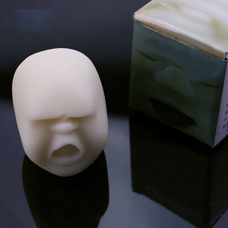 

Novelty Resin Funny Gags Practical Jokes Vent Human Face Anti Stress Ball Halloween Scented Squeeze Toy Geek Reliever Squeeze