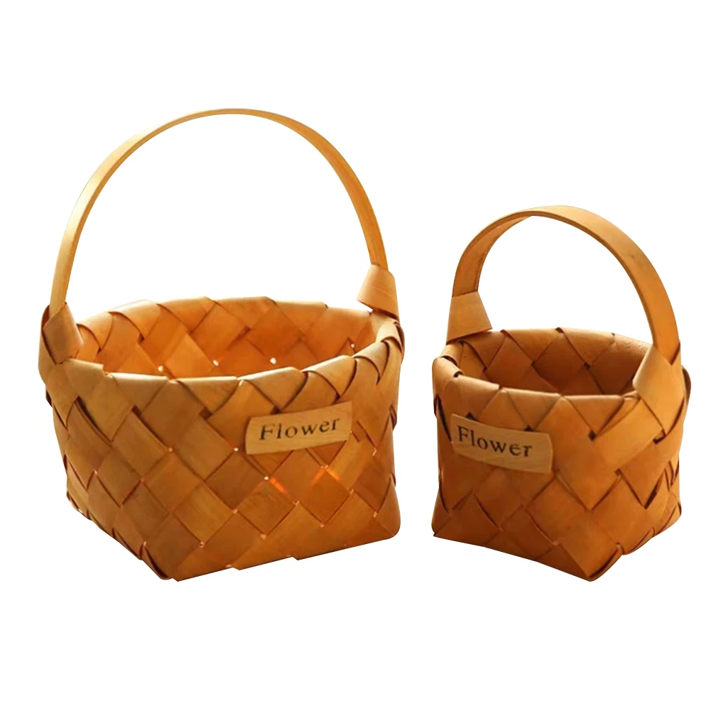 

Portable Rattan Storage Container Storage Basket Houseware Storage Basket Wooden Woven Storage Basket With Handle Custody