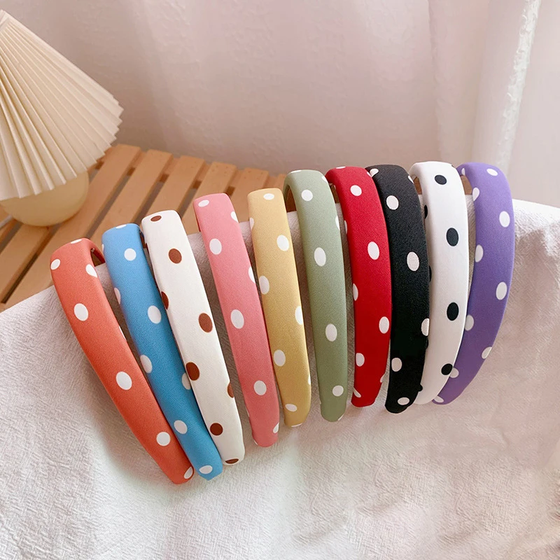 

Ободок для волос женский в горошек, толстая губчатая широкая Нескользящая повязка на голову, аксессуар для волос в винтажном стиле, для маки...