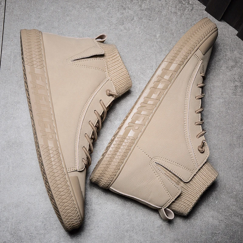 

Мужская повседневная обувь, кроссовки с высоким верхом, модные ботинки для мужчин, мужская обувь, повседневные мужские черные спортивные ко...