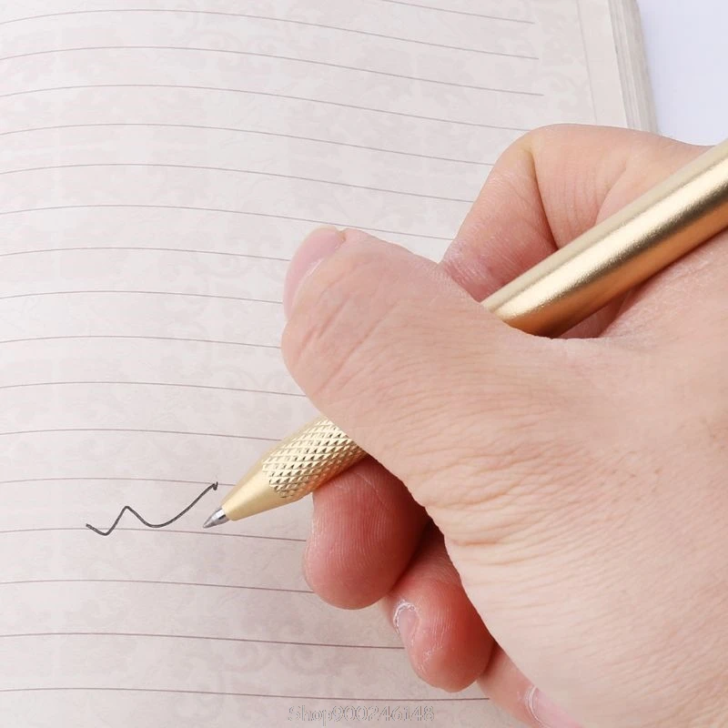

Retro Gold Brass Black Ink Ballpoint Pen Handmade With Clip Office School Supplies Stationery D07 20 Dropship