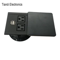 usb charge sliding cover hide square mini socket american standard office table socket with power cord hole aluminium alloy pane