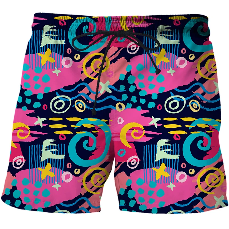 Hip Hop streetwear Men beach swim shorts men Plus Size Graffiti 3D Printed quick dry Board Shorts 2021 Summer Bermuda shorts