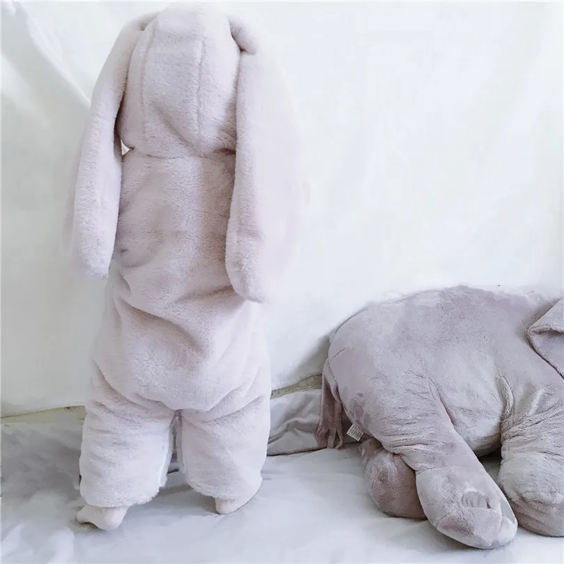 Зимний Детский комбинезон с кроликом для новорожденных костюм из искусственного