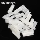 500 Шт.компл. Горячие Продажи Обнаженная Белый Ложные Nail Art Дизайн советы Французский Акриловые Польский УФ-Гель Наклейки Салон Маникюр инструменты накладные ногти типсы