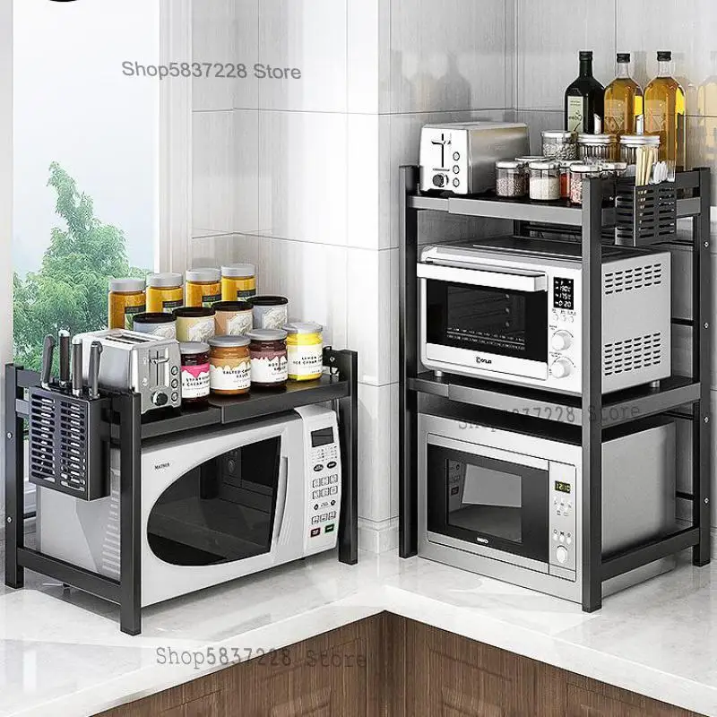 Кухонные стеллажи для микроволновых печей и духовок полка двухэтажного стола