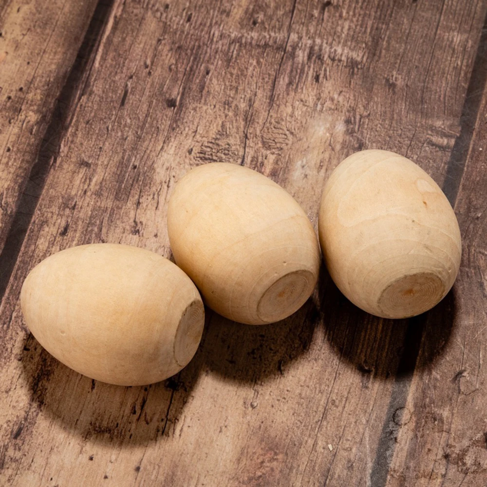 

Wood Eggs Ornaments Kids DIY Toy 20pcs Easter Festival Supplies Manual Graffiti Painted For