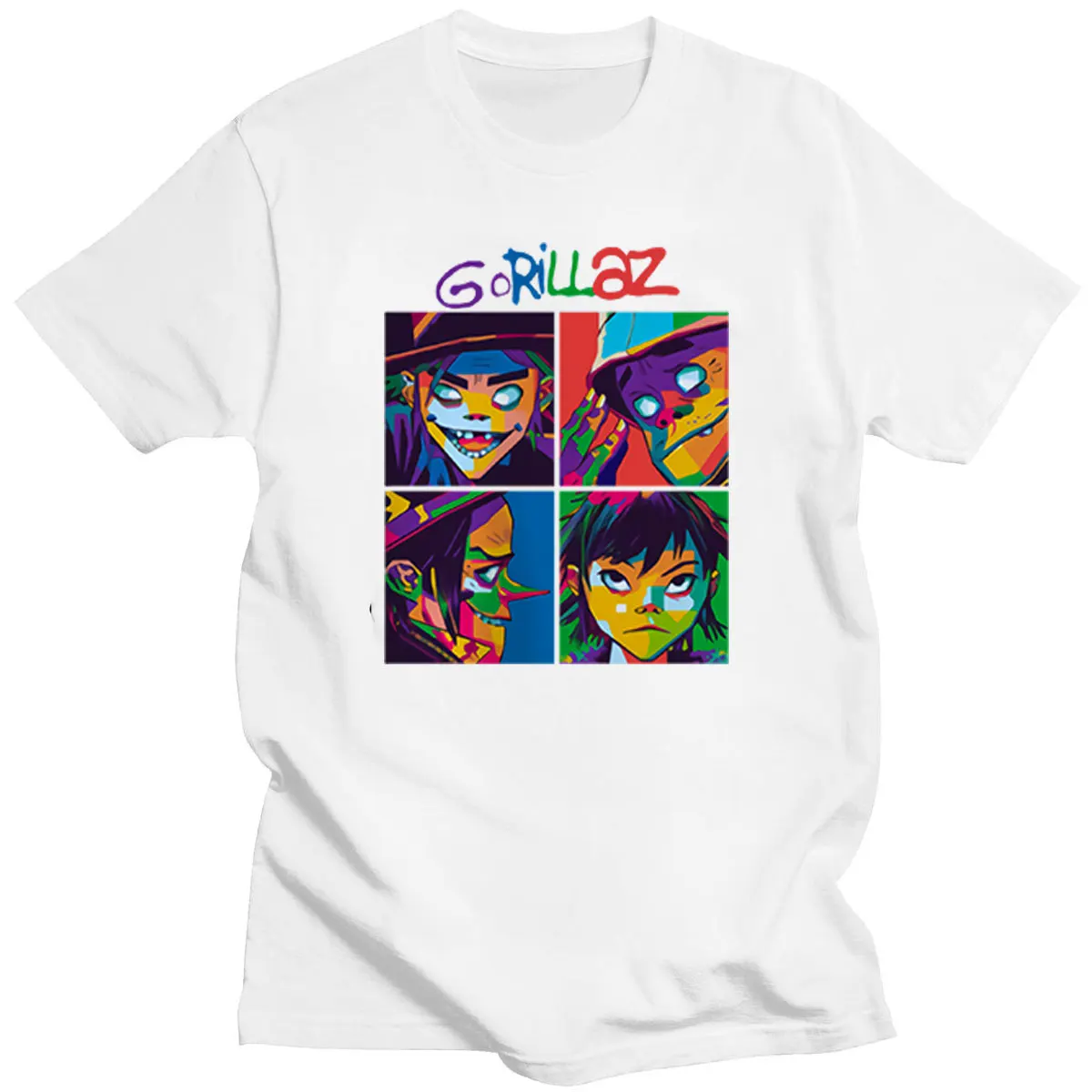 Футболка мужская с принтом музыкальной группы Gorillaz черная футболка из чистого