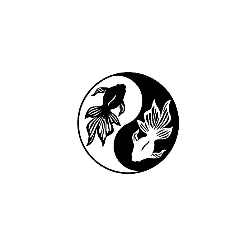 

Car Sticker, Fun Goldfish Yin Yang PVC Waterproof and Sun Proof Black Silver Car Motorcycle Sticker 17.8cm * 17.8cm