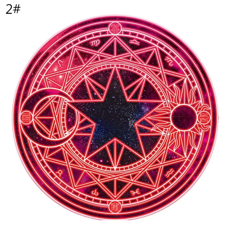 

Diameter 60cm Cartoon Rug Round Tarots Tablecloth Pentagrams Sun Moon Divination