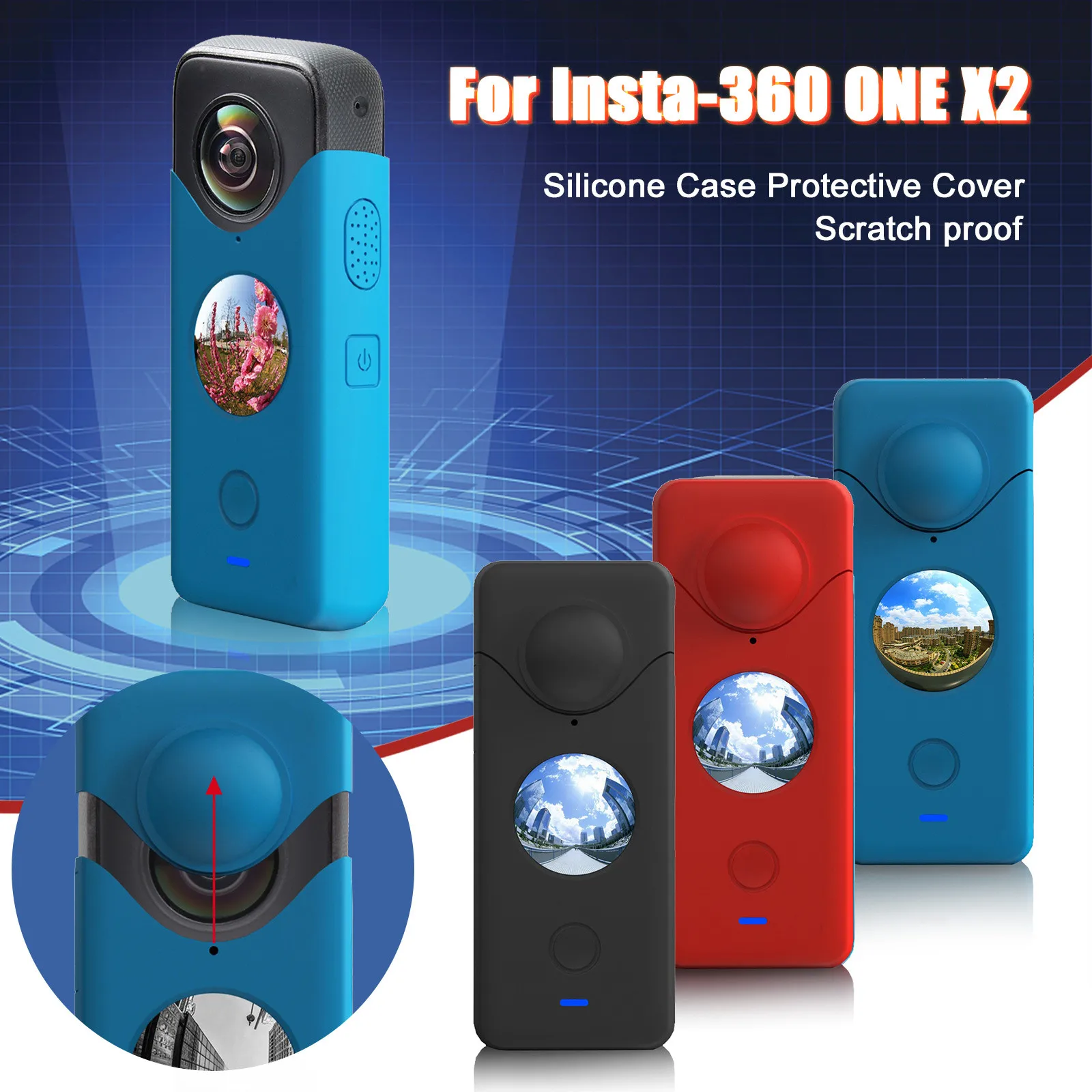 

Silicone Case Protective Cover Sleeve Case For Insta-360 One X2 High Quality Protection Support Camera Accessories