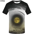 Футболка мужская с 3d принтом Луны, повседневная дизайнерская рубашка с 3d рисунком, в стиле Харадзюку
