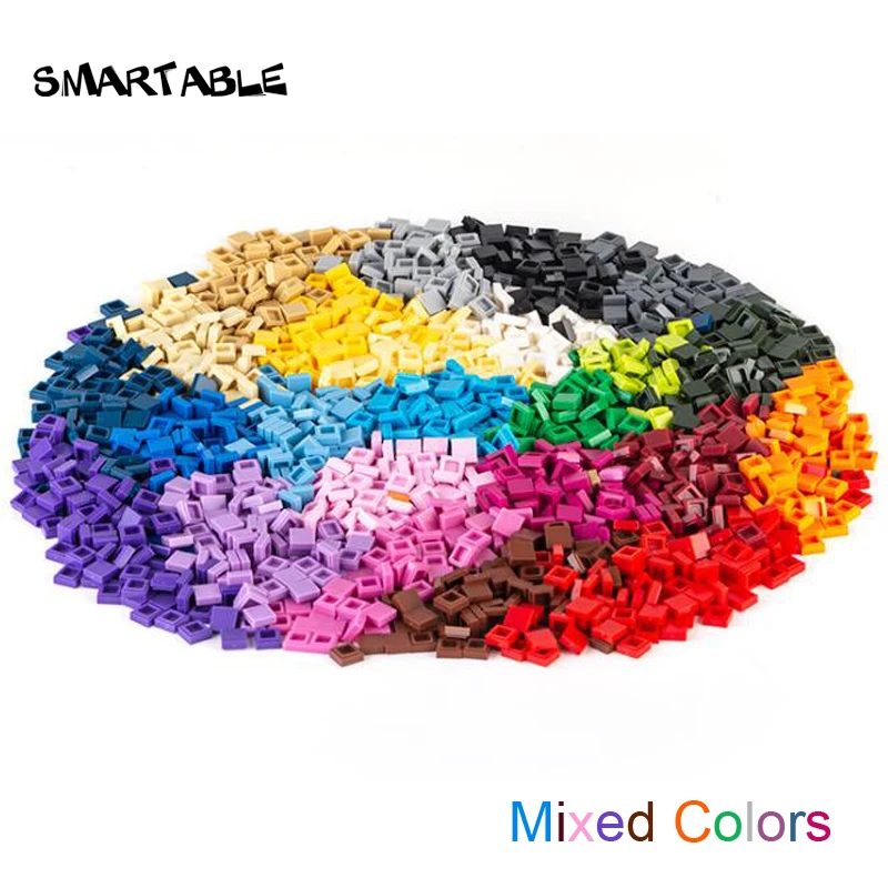 Smartable Tile 1x1 с пазами плоские шпильки строительный блок MOC детали игрушка для детей DIY совместимый с крупным брендом 3070/3070b 660 шт./лот