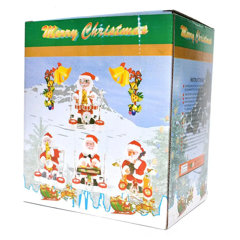 Электрический санта-клаус играет музыкальное фортепиано маленькая фигурка