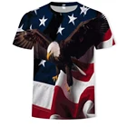 Бесплатная доставка, летняя мужская и женская футболка, модная мужская футболка с 3D принтом орла и коротким рукавом, топ, Спортивная футболка