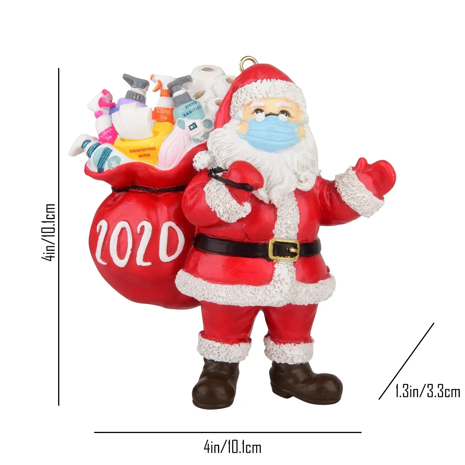 

5pcs Christmas Ornament Santa Wearing A Face Mask Decorate Christmas Tree Home Christmas 2020 Happy New Year Gifts Navidad