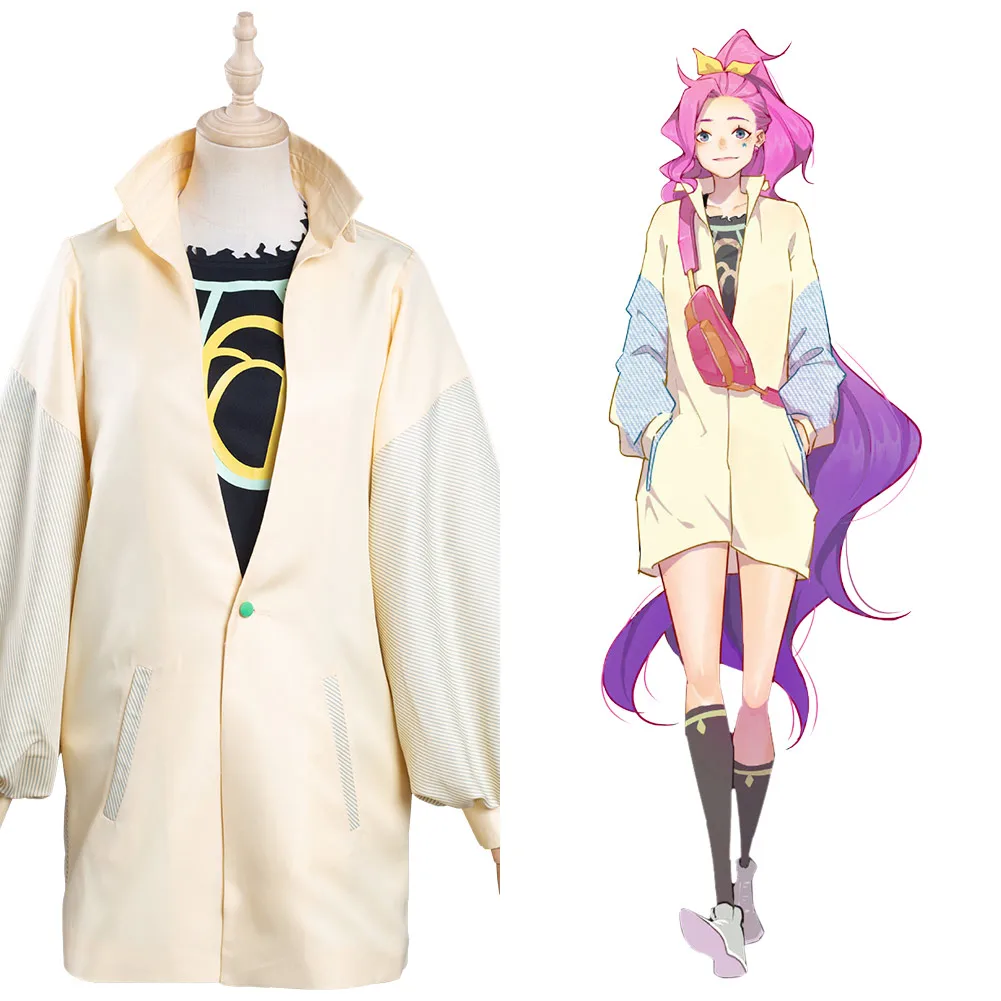 Костюм для косплея Серафин из группы игры LOL KDA пальто футболка наряды костюм на