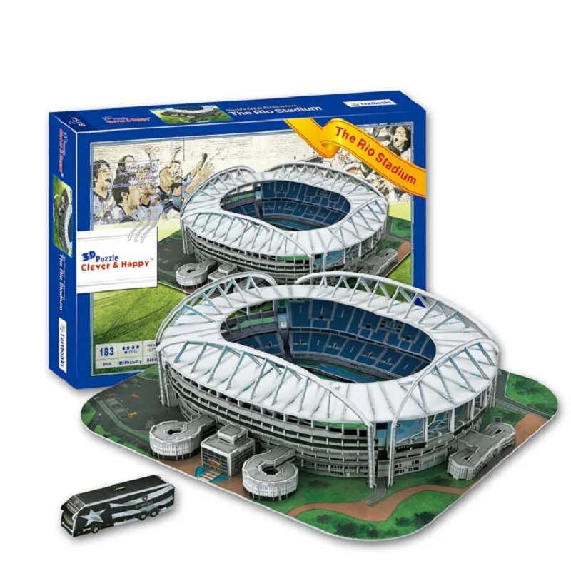 

3D paper EPS puzzle building model toy Brazil Sport Estadio The Rio Stadium football soccer world's famous architecture gift 1pc