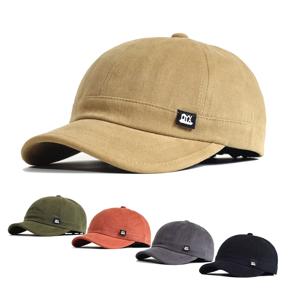 

Vintage Short Brim Baseball Cap Cotton Men Women Soft Dad Hat Adjustable Trucker Style Low Profile Caps