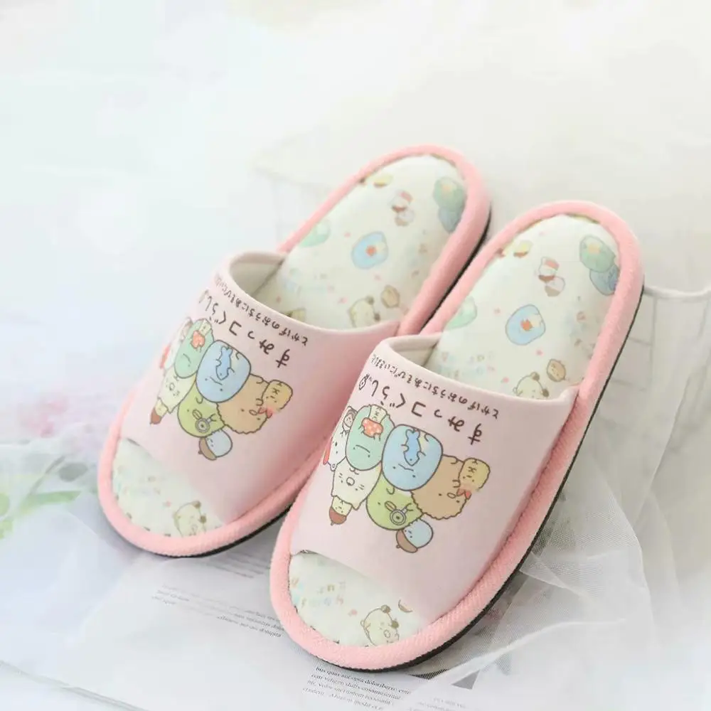 Симпатичные Красивые женские тапочки Sumikko Gurashi домашняя мягкая женская обувь для