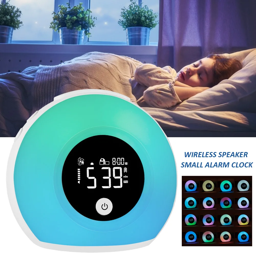 

Ночной светильник с датчиком вибрации, беспроводной светодиодный прикроватный светильник с Bluetooth-динамиком для спальни, Уход за глазами