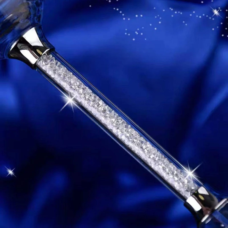 

2PCS/Creative Glass Wine Glass Set with Crystal Ribbon and Diamond Wine Glass