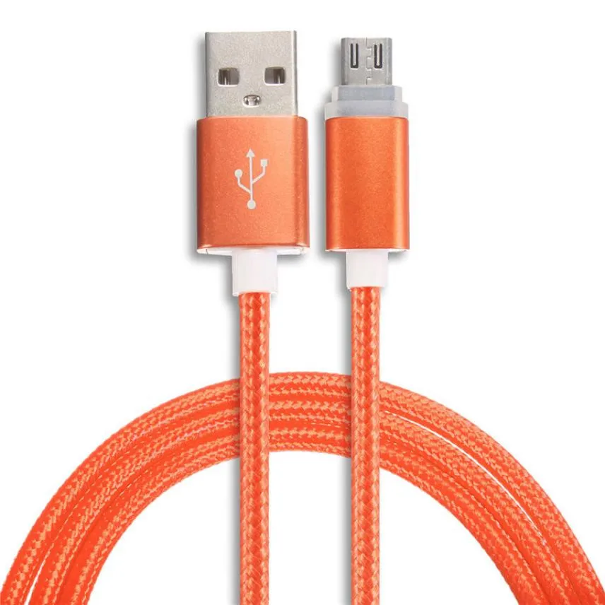 Светодиодный Micro Usb кабель 1 м для Samsung Galaxy S7 Быстрая зарядка Huawei зарядный провод