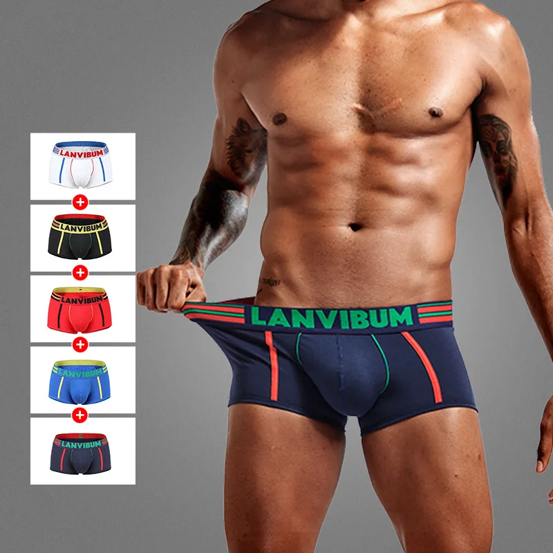Боксеры мужские из мягкого хлопка дышащие трусы шорты U образный выпуклый карман