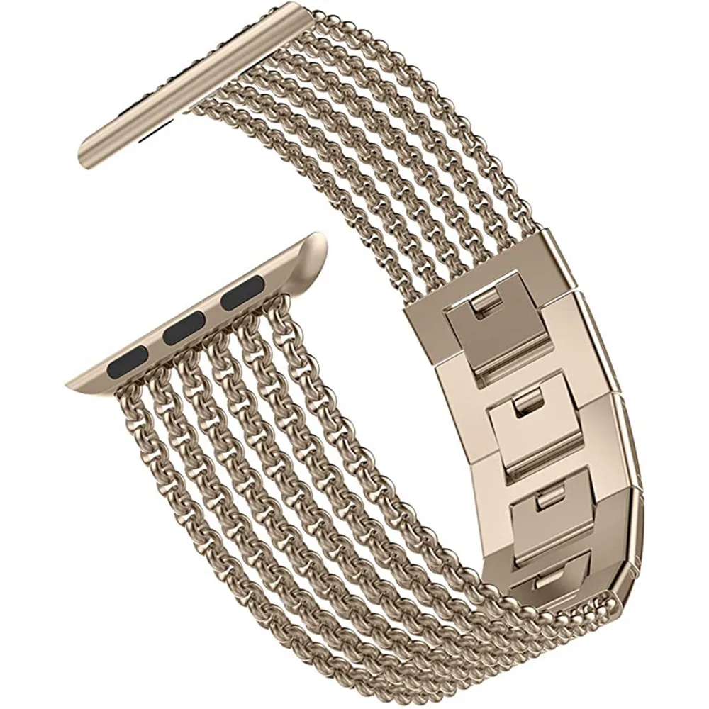 Женский металлический ремешок цепочка для Apple Watch Band 6 5 44 мм 40 браслет из