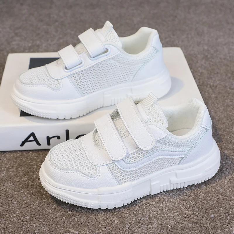 

Summer Mesh Children Shoes Kids White Sneakers Outdoor Sports Trainers Girls Breathable Non-Slip Hollow Single Net Light Shoes