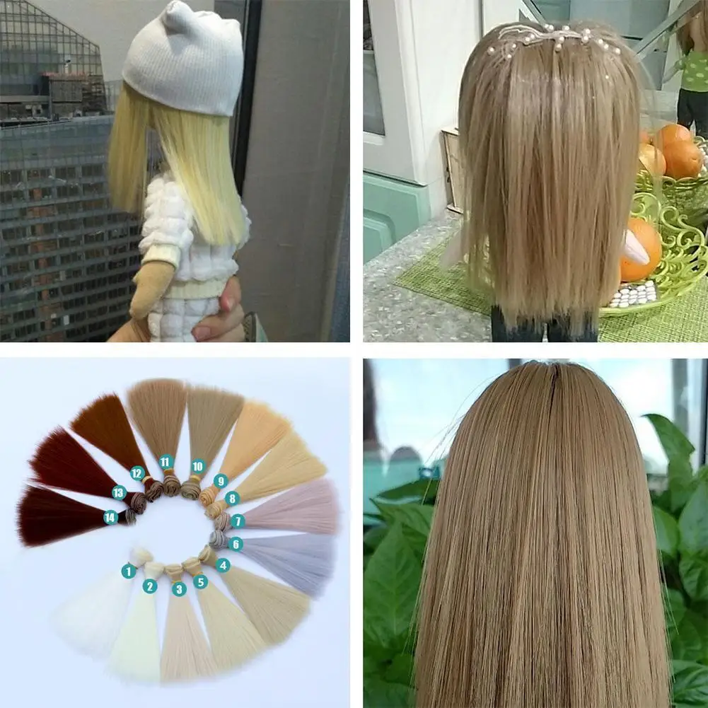 

Модные куклы волосы парик для 1/3 1/4 1/6 аксессуары для кукол куклы высокотемпературные DIY Длинные прямые волосы парик Декор O4S7