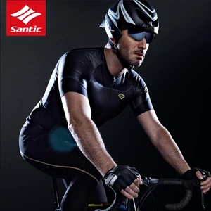 Santic 2021 Men Cycling Short Jersey New Pro Team Racing Short Sleeve Cool Breathable Road Bike Jersey High quality Fabric