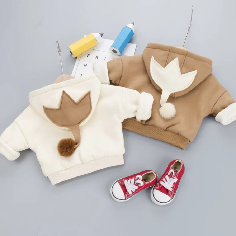 

Детская флисовая куртка с капюшоном, с длинным рукавом