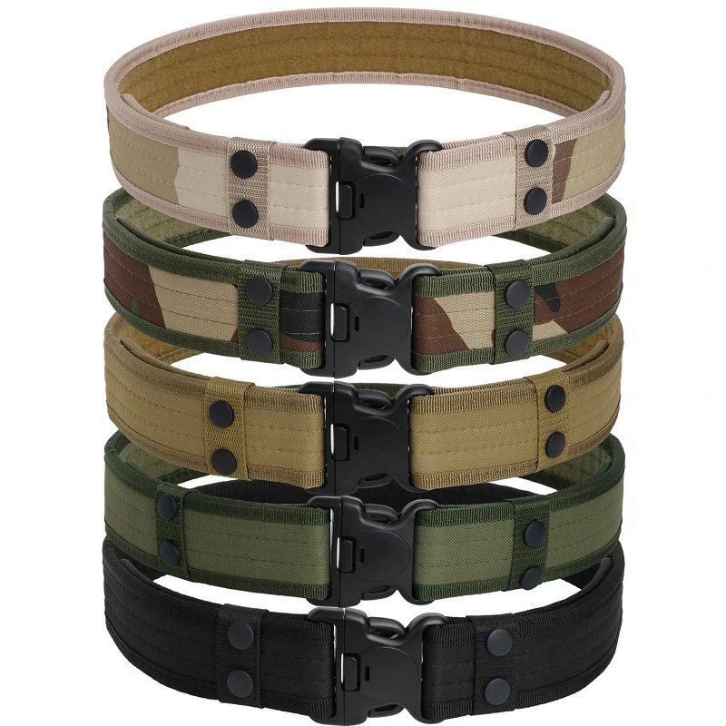 

Tactical Military Army Equipment Combat Man's Canvas Belt Quick Release Tactical Belt For Men Outdoor Training Hunting Waistband
