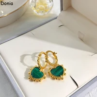 donia jewelry european and american fashion color shell copper earrings peach heart luxury earrings