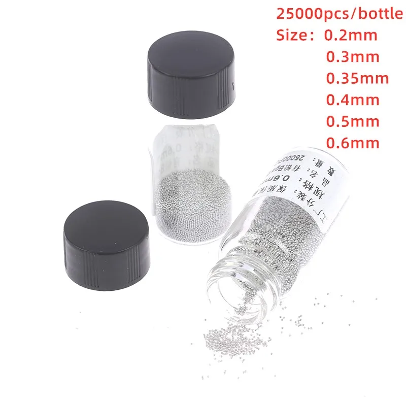 

25000pcs/bottle 0.2-0.6mm BGA Reballing Balls Leaded For IC Chip Soldering Accessories Solder Ball Tin Material Sn63/Pb37 Rewor
