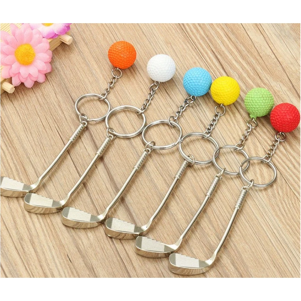 1 шт Мини гольф ракетка для игры в мяч кулон брелок металлический застежками