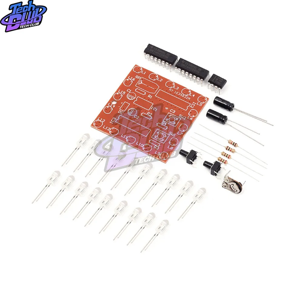NE555 + 74HC595 16Bit 16 канальный видеорегистратор светильник воды плавные огни s
