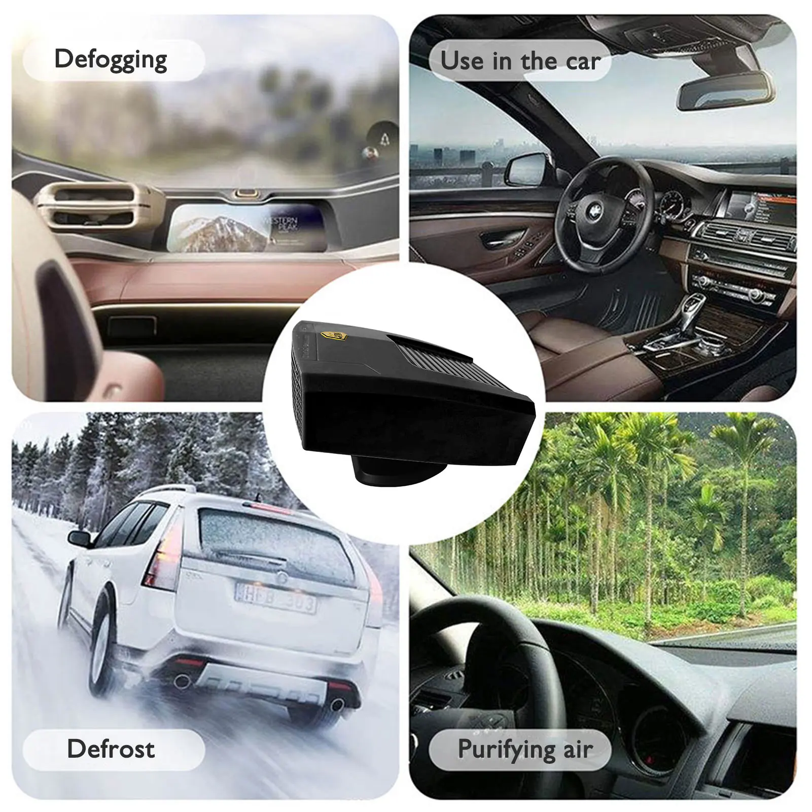 

New 12V 180W Black Car Electric Heater Automobile Windshield Defogger Glass demister defroster purifying warm air Dropshipping