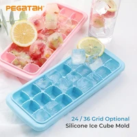 silicone ice cube maker tray mold food grade with removable lids ice cube mould hot selling simple style freeze cube moulds