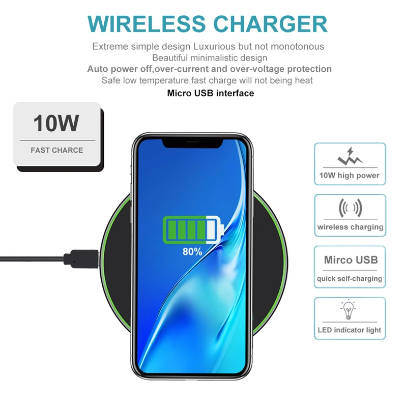 Qi Беспроводное зарядное устройство для iPhone 11 Pro 8 X XR XS Max QC 3 0 10 Вт быстрая