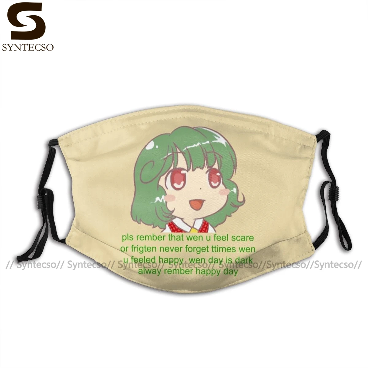 

Touhou Project Mouth Face Mask Chibi Yuuka Comforts You Facial Mask Funny Kawai with 2 Filters for Adult