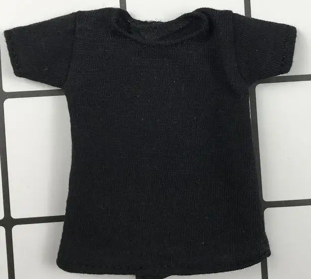 black 1 шт., Одежда для кукол Blyth, белая/Розовая/красная/серая/черная короткая футболка, милая Базовая рубашка для кукол Blyth, Momoko, obistu, licca, FR 1/6 - Цвет: black