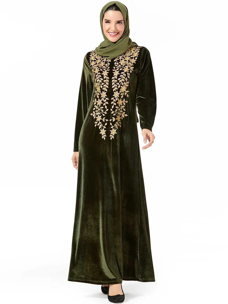 Бархатная абайя Пакистан Дубай Турция Бангладеш Amy Green Исламская одежда кафтан