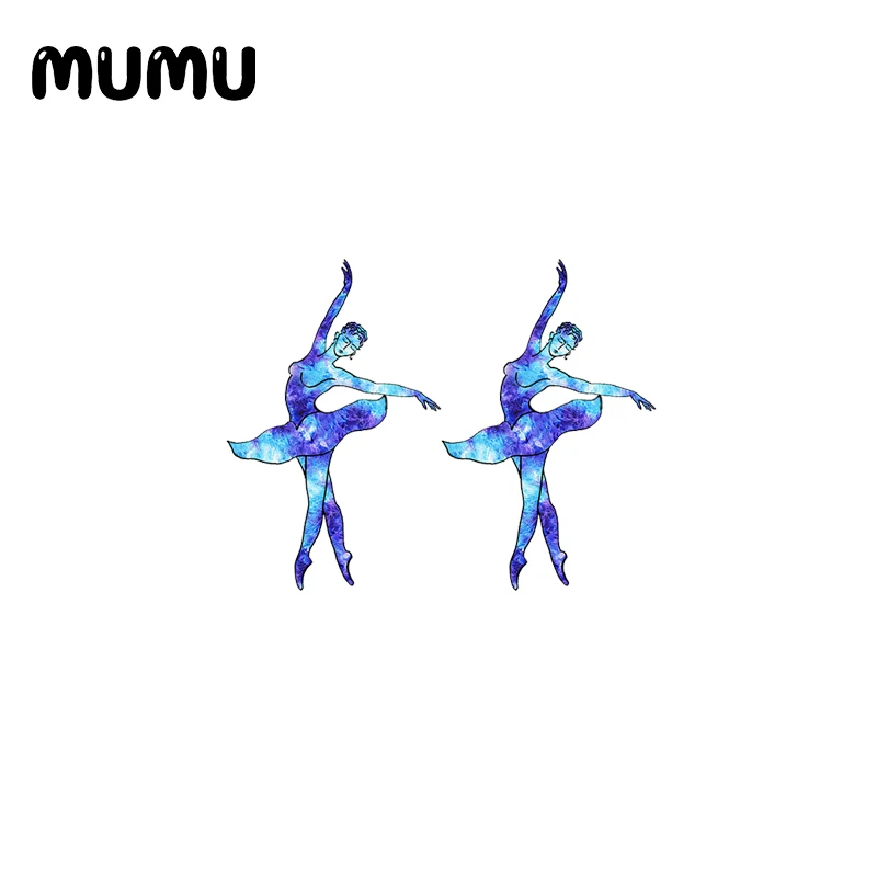 Новинка 2020 силуэт балерины серьги-гвоздики современный танцор акриловые серьги