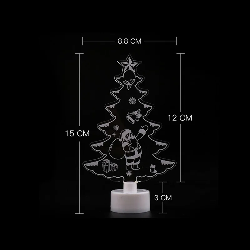 christmas tree Акриловый светодиодный мини-Рождественская елка, Рождественское украшение, автоматическое обесцвечивание, красочные подарочные украшения, вечерние украшения C1410 a - Цвет: christmas tree
