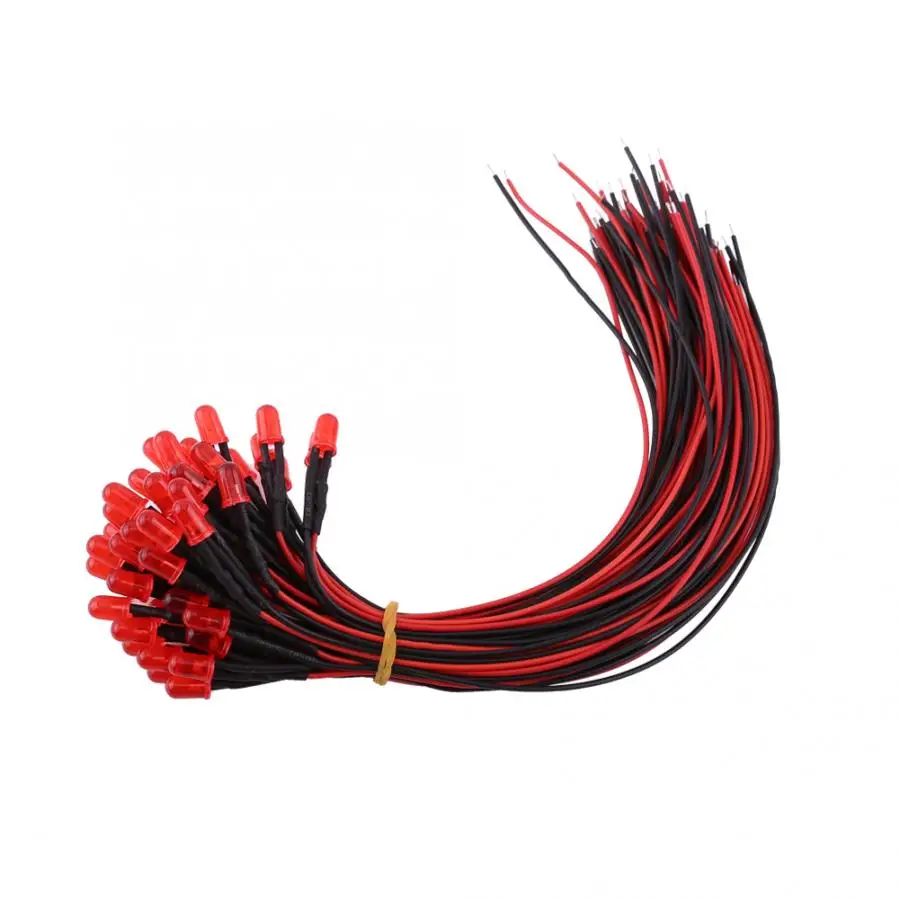50pcs Pre Wired DC12V Diffused LED Diodes Multi Colors Light 3/5/10mm | Освещение