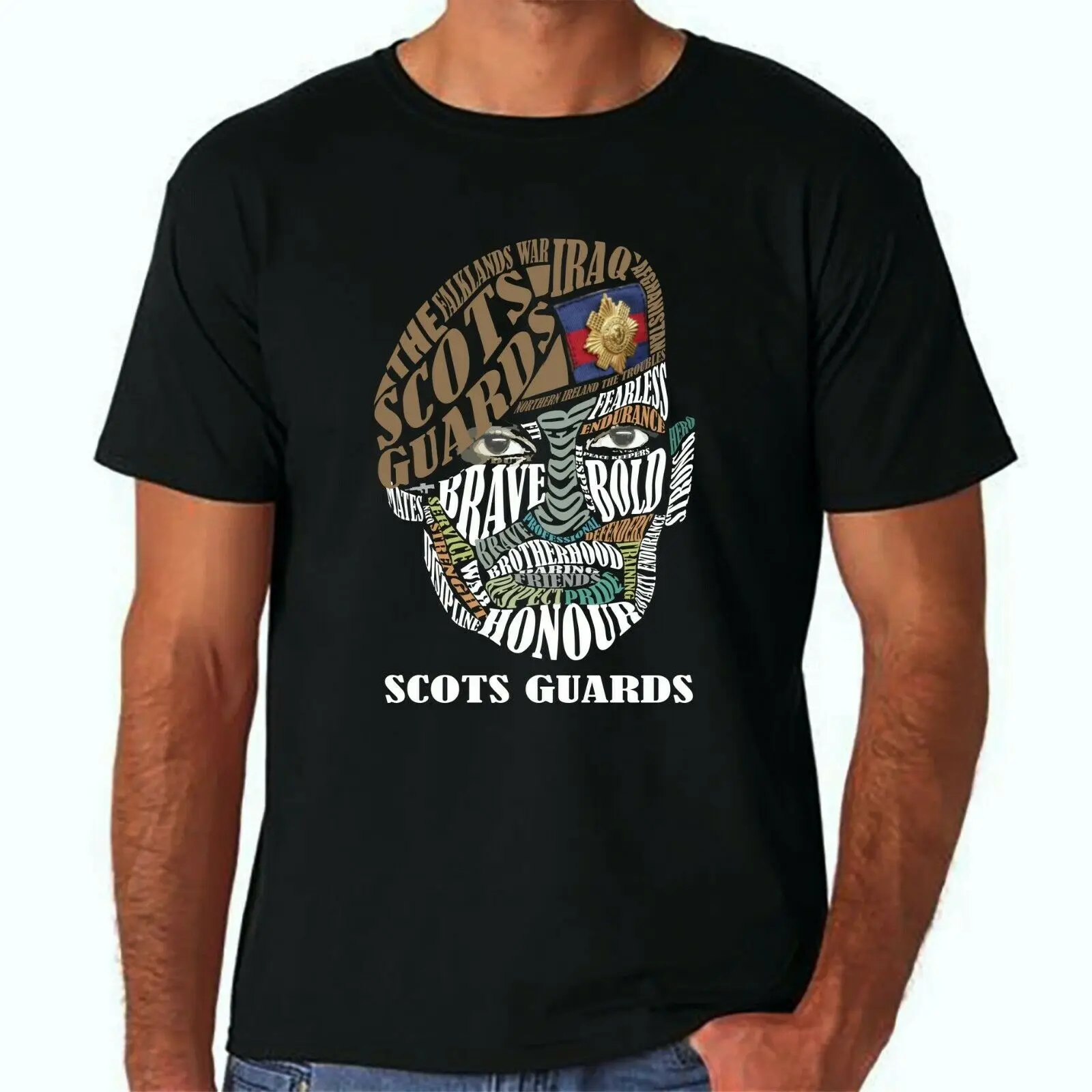 

Креативный дизайн футболка британской армии Scots guard. Летняя Хлопковая мужская футболка с коротким рукавом и круглым вырезом, Новинка