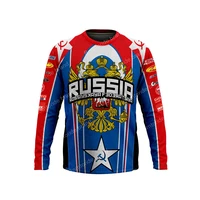 russia mens downhill jerseys mountain bike mtb shirts offroad dh motorcycle jersey motocross sportwear clothing